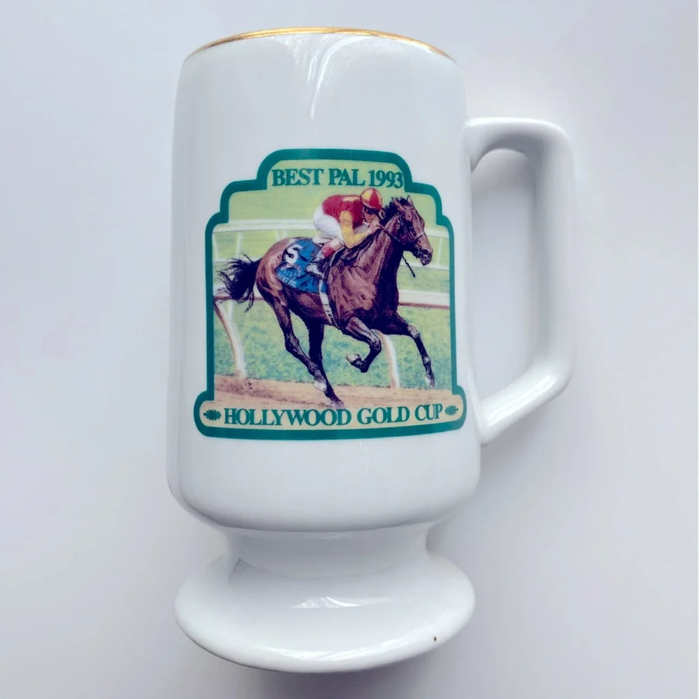 Horse Racing, Hollywood Gold Cup Park, Set of 2, Commemorative Cups, 195…